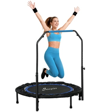 Soozier 40" Rebounder Trampoline for Adult with Adjustable Handle, Blue