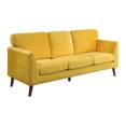 thumbnail image 1 of Topline Home Furnishings Striking Yellow Velvet Sofa, 1 of 5