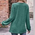thumbnail image 4 of IROINNID Rabais T-shirt à Manches Longues en Polyester pour Femmes Chemises en Coton pour Femmes Décontracté Uni Col Rond T-shirt Ample Haut, Vert, 4 of 7
