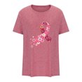 thumbnail image 5 of TIMIFIS Chandails de Sensibilisation au Cancer du Sein pour Femmes Été Ample Imprimé T-Shirt à Col Rond Manches Courtes Blouse Décontractée Automne/hiver, 5 of 5