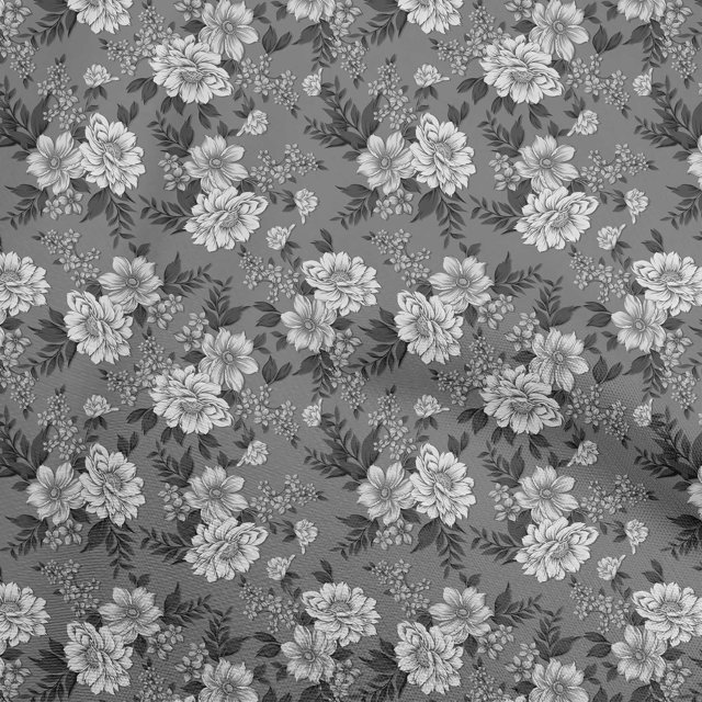 oneOone Velvet Gray Fabric Floral Retro Sewing Craft Projects Fabric Prints By Yard 58 Inch Wide