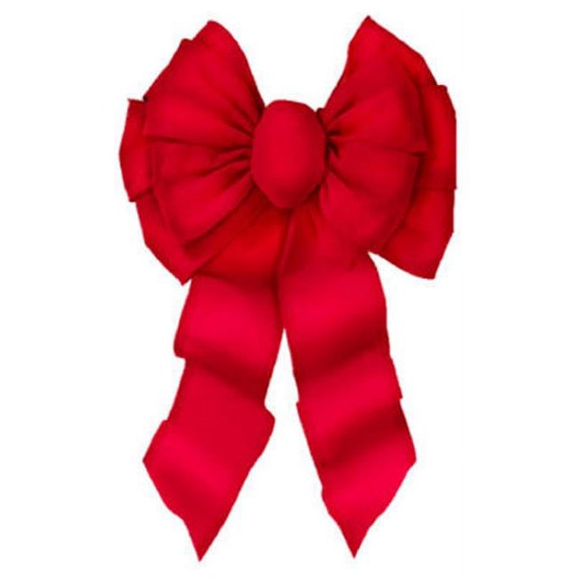 Holiday Trim 7372 Nœud Filaire en Velours Deluxe 11 Boucles - Rouge