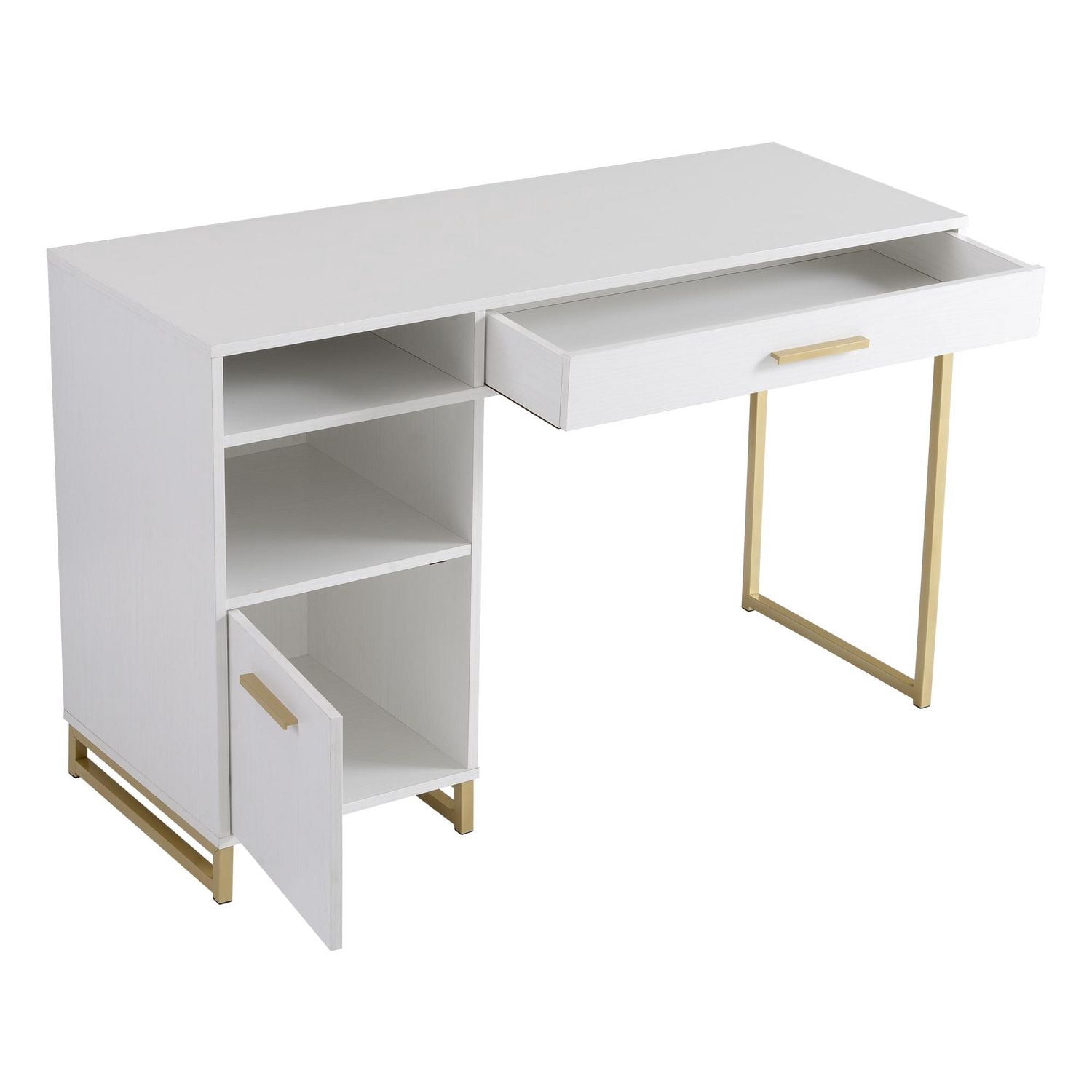 Mainstays Bureau d’écriture en bois et métal avec 1 tiroir et 1 porte pour adulte adolescent, 29,92 po.