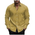 thumbnail image 2 of Gspmoly Chemises pour Hommes, Chemise Haut Imprimée à Col à Manches Longues Décontractée et Confortable pour Hommes, Hauts de Sortie Économies d'Été Liquidation, 2 of 5