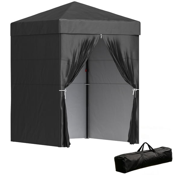 Outsunny 5x5 ft Compact Pop Up Canopy Tent, UPF50+ Portable Privacy Canopy