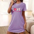 thumbnail image 2 of Amzcrzy Pyjamas pour Femmes Mode Imprimé Cœur Valentines Day Robe Décontractée Confortable à Manches Courtes Chemises de Nuit pour Femmes Valentines Day Cadeaux, 2 of 5
