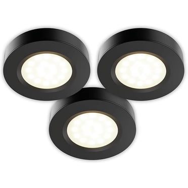 BAZZ 3 Pack LED Under Cabinet Puck Lights 360Lumens 6W 3000K Soft White