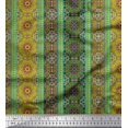 thumbnail image 1 of Soimoi Toile de Velours Rayures & Mandala Kaléidoscope Tissus Imprimés par Yard 58 Pouces de Large, 1 of 3