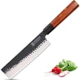 thumbnail image 1 of WILDMOK 7 Inch Nakiri Knife 3 Layers 9CR18MOV Clad Steel, Forged Vegetable Knife with Octagonal Handle - Jiao Series, 1 of 7