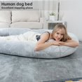 thumbnail image 2 of 1pc Human Sized Dog Bed, Washable Faux Fur Nap Bed, Oval Removable Large, 2 of 3