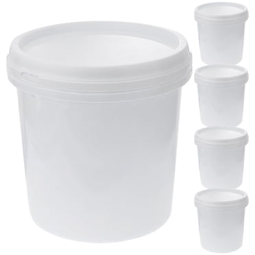 Shisuyan 5 Pcs Seau en Plastique Seau d'Eau Seau Portable avec Couvercle Seau de Lavage pour Ferme 1L