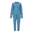 thumbnail image 4 of Besolor Womens Sweatsuits 2 Piece Outfits Crewneck Split Pullover Sweatshirt and Drawstring Sweatpants Tracksuit Lounge Sets, 4 of 4