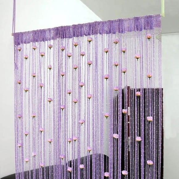 PRETXORVE Rose Curtains Summer Door Curtains Decorative Beauty Salon Tassel Curtains Partition Curtains