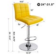 thumbnail image 4 of Tabourets de Bar Réglables en Cuir PU Carré Moderne avec Dossier, Set de 2, Tabouret Pivotant de contre-Hauteur par Leopard (Jaune), 4 of 5