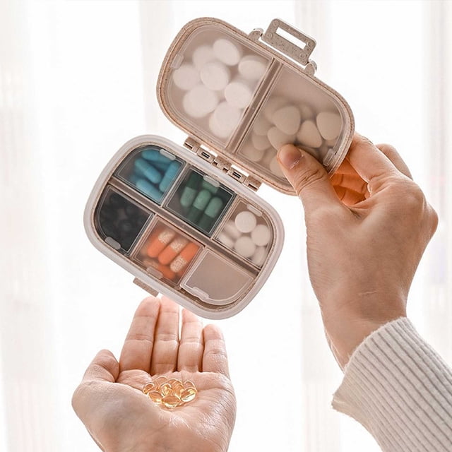 RKSTN Pill Dispensing Cases Pill Sub-Packing Box; Pill Storage Box Beige Kitchen Gadgets