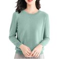 thumbnail image 1 of Yuyuzo Long Sleeve Shirts for Women Crewneck Ribbed Knit Sweater Tops Solid Color Loose Pullover, 1 of 5