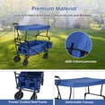 thumbnail image 2 of Collapsible Wagon with Removable Canopy, Folding Beach Wagon with Wheels, Outdoor Utility Garden Cart Wagon Stroller,165 lbs Capacity, 2 of 9