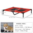 thumbnail image 3 of PawHut Elevated Dog Cot for XL Dogs, Indoor Outdoor, Red, 3 of 10