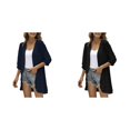 thumbnail image 1 of (2-Pack) Kcodviy Women Casual Cardigan Three Female Sweaters and Cardigans Quarter Sleeve Open Front Fall Sweaters for Women Plus Size Lightweight Dots Cardigan Draped Long Kimonos for Women Ruffles, 1 of 7