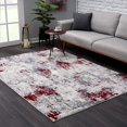 thumbnail image 1 of homeroots Décoration 390473 8' x 11' Tapis Abstrait Moderne Rouge et Gris, 1 of 1