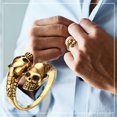 thumbnail image 1 of EGNMCR Bagues Couples Acier Inoxydable Bouche Variable Femmes Lovers' Bandes de Squelette Amoureux Bague, 1 of 5