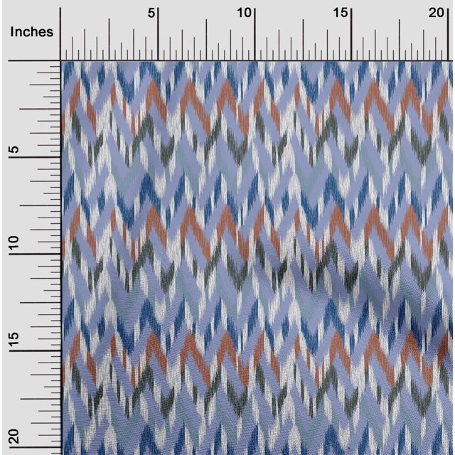 oneOone Cotton Flex Fabric Chevron Ikat Print Fabric By Yard 40 Inch Wide
