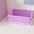 thumbnail image 2 of Under Bed Storage Bins Mini Collapsible Storage Crates/Stackable Storage Container Basket, Folding Plastic Storage Box Foldable Plastic Storage Case Desktop Carrying Basket 1#Mini Green, 2 of 3