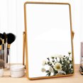 thumbnail image 4 of MasteelfCA Creative Makeup Mirror Creative Wood Table Mirror Bedroom Mirror Light Yellow, 4 of 7