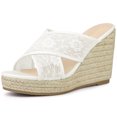 thumbnail image 1 of BLISSFUL STEP Women's Espadrille Platform Slide Wedge Sandals, 1 of 6