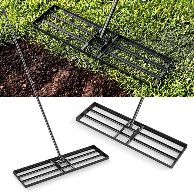 Costway Lawn Leveling Rake 36" x 10" Heavy Duty Level Lawn Tool for Garden Backyard/Lawn Black