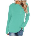 thumbnail image 1 of Timegard Womens Tops Crewneck Long Sleeve Drop Shoulder Basic Tee Fall Casual Loose Tops with Pocket, 1 of 5