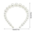 thumbnail image 4 of Exquise Bandeau Perle Réglable Résistant à l'Usure Universel Chic Accessoires de Coiffure Cadeaux de Jour Valentines Diadème pour les Femmes 22mm, 3 Grosses Perles, 4 of 7