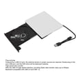 thumbnail image 4 of External DVD Drive, Low Noise Multipurpose DVD Reader USB 3.0 Plug and Play  for Desktop for PC White, 4 of 7