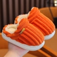 thumbnail image 1 of RXIRUCGD Winter Children Add Plush Non-slip Keep Warm Home Cotton Slippers( Orange, Size:32 ), 1 of 3