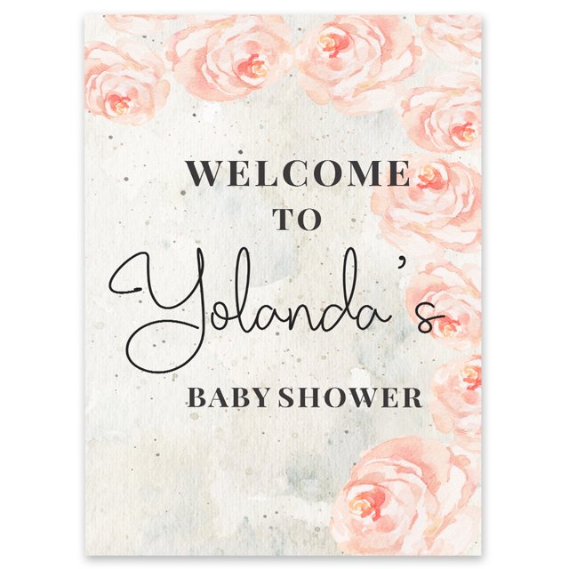 Darling Souvenir MADE WITH LOVE PersonalizedWelcomeSignFor Baby Shower,RoseBaby Shower Collection Great For Your Celebrations- 18x 12