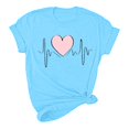 thumbnail image 5 of Pisexur T-shirt de la Saint-Valentin Haut T-shirt de la Saint-Valentin pour Femme Amour Imprimé T-shirt à Manches Courtes Haut à Manches Courtes Col Rond Haut/chemise, 5 of 5