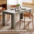thumbnail image 3 of CoSoTower 63" Kitchen Table for 4-6 People, Dining Table with Wood Effect for Dining Room, Grey, 3 of 7