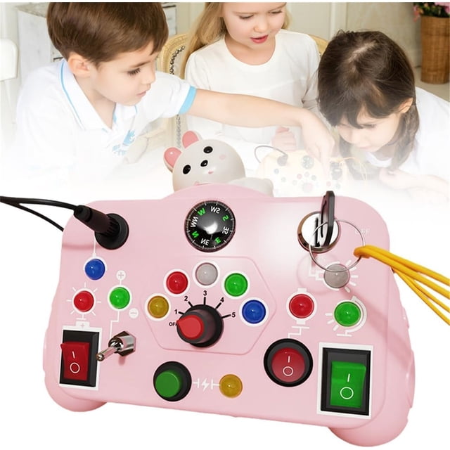 Busy Board With LED Light Baby Sensory Board Toy Interactive Board Travel Toys For Kids Preschool Learning Busy Game Educational Toys For Todd