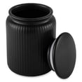 thumbnail image 1 of Thyme & Table, Medium Ceramic Black Ribbed Kitchen Organization Jar, Black, 1 of 6