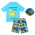 thumbnail image 1 of Akiihool Bathing Suits for Boys Boys Short Sleeve Rash Guard with Compression Liner Swim Trunks Quick Dry 2 Pieces Sun Shirt Swimwear Set (Mint Green,13-14 Years), 1 of 4
