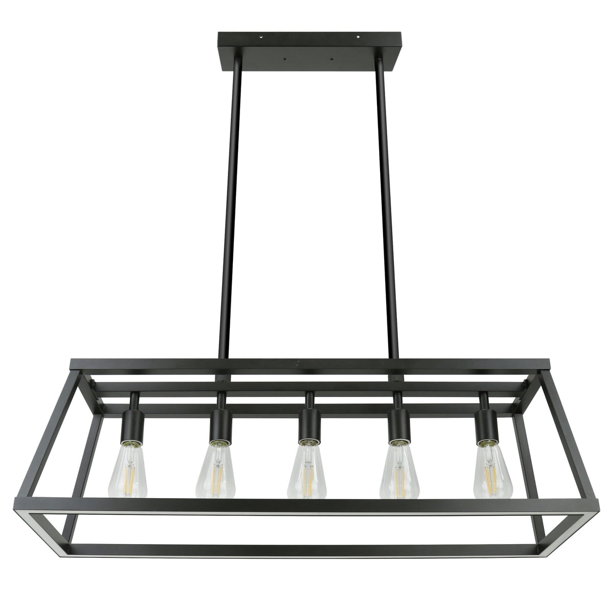 Feit Electric Katalyst 60-Watt 5-Light Matte Black Modern Adjustable CCT and 3-Light Modes Integrated LED Chandelier Light CHD345CCTNLBK