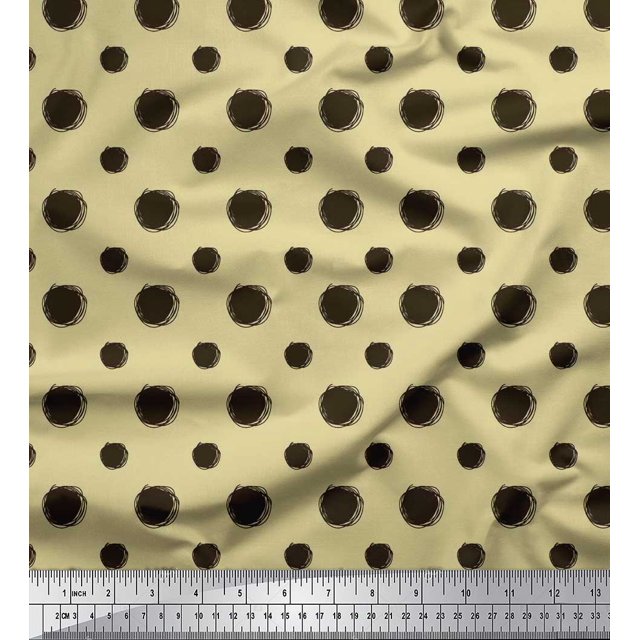 Soimoi Poly Georgette Fabric Dots Dots Print Fabric by the Yard 52 Inch Wide
