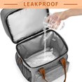 thumbnail image 4 of Penkiiy Outdoor Picnic Insulation Bag Double Bento Bag, Reusable High Capacity Foldable Lunch Tote Bag, Leakproof Lunch Cooler Tote with Multi-Bag Design, Adult Lunch Box Bag for Work, Office, Travel, 4 of 9