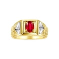 thumbnail image 1 of RYLOS Men's Rings Yellow Gold Plated Silver Rings Designer Weave Band 7X5MM Oval Gemstone &  Diamond Ring Ruby July Birthstone Rings For Men Size 13, 1 of 7