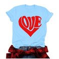 thumbnail image 2 of Meichang T-Shirt de la Saint-Valentin pour Femmes Mignons Cœurs Graphiques Hauts Mignons T-Shirts de Vacances Manches Courtes Col Rond Mode 2025, 2 of 4