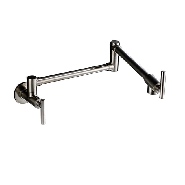 Pot Filler Double Joint Spout Folding Stretchable Swing Arm Wall Brass Kitchen Faucet Single Hole Two Handle Kitchen Sink Tap ,High Water Flow Rate