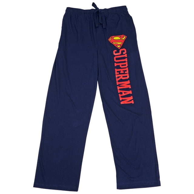 Superman Pantalon de Pyjama de Sommeil avec Symbole et Texte - Grand (36-38)