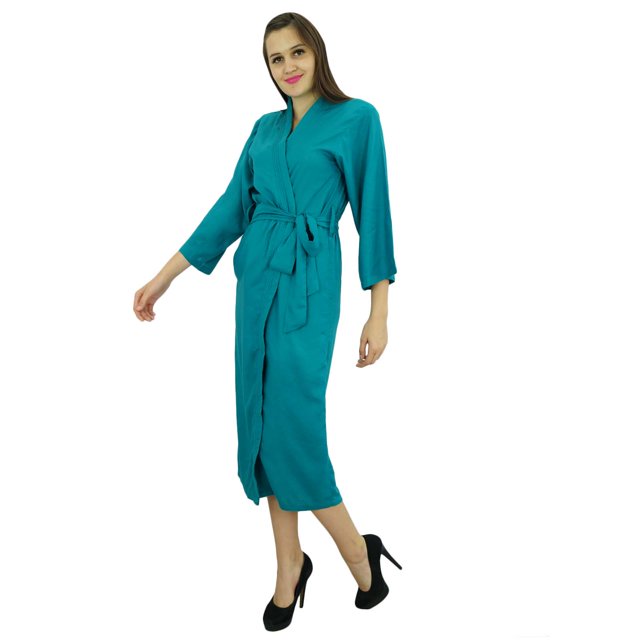 Bimba Women Long Solid Belt Robe Soft Modal Cotton Wrap Round Plain Bath Robe