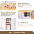 thumbnail image 2 of Walsunny Kitchen Island on Wheels with Storage Cabinet & 3 Drawer, 39.7" Width Rolling Kitchen Table, Cart Handle for Towel Rack or Free Mobility White, 2 of 10