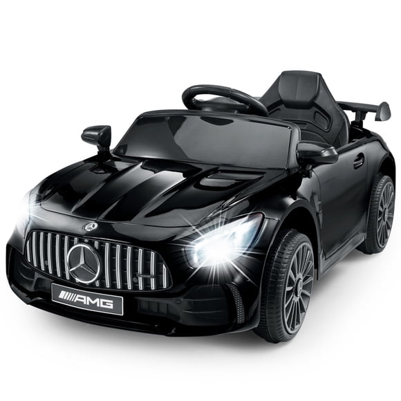 VOLTZ TOYS Voiture Électrique pour Enfants Mercedes-Benz AMG GTR 12V sous Licence - Voiture de Sport Électrique avec Télécommande, Lumières DEL et Musique - Noir